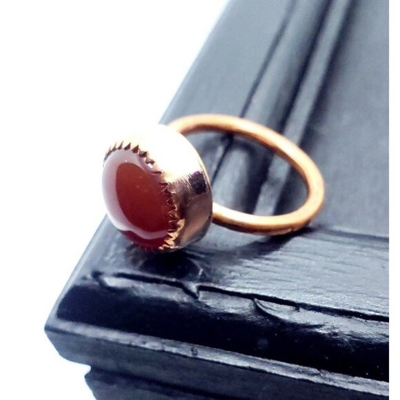 Red onyx copper crystal ring handmade - Picture 6 of 11
